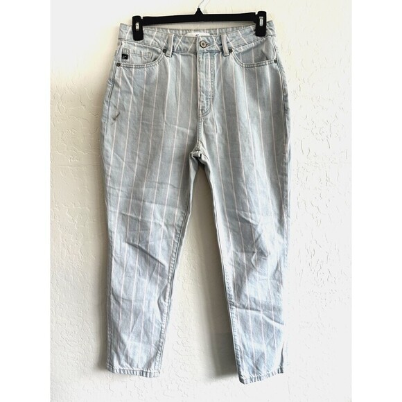 Kancan Woman's Skinny Jeans Striped Size 9/28 Light Wash modern minimal - Picture 1 of 16